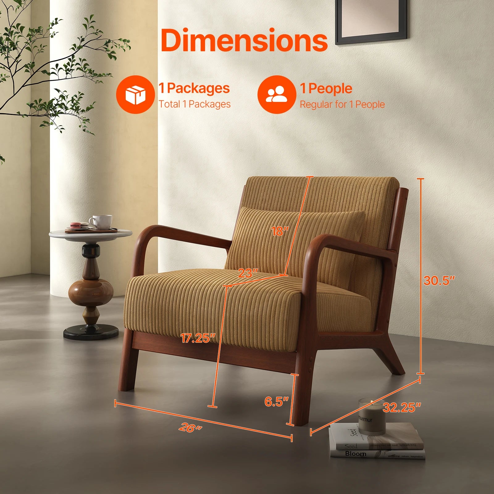 Mid Century Modern Accent Chair,