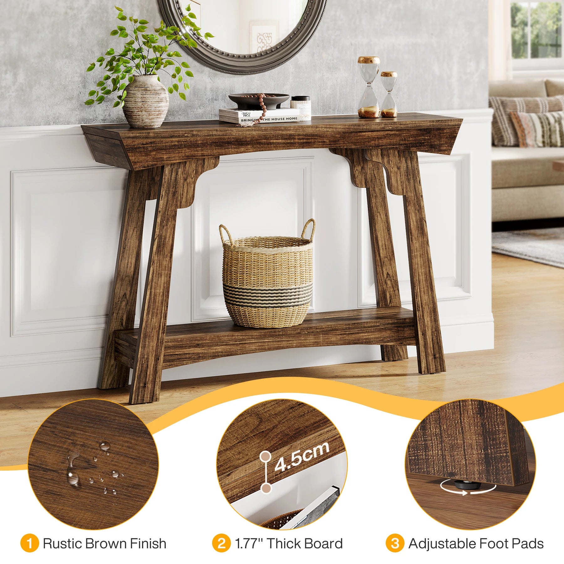 Narrow Farmhouse Sofa Table or Entryway Table
