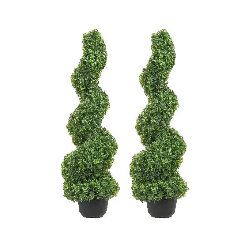 1/2pcs Artificial Boxwood Spiral Topiary Plant