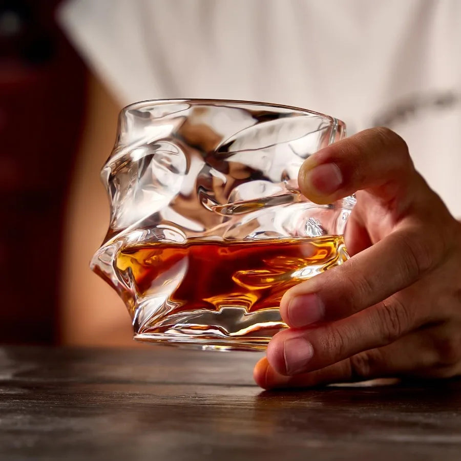 Set of 4 Hand Blown Crystal Whiskey Glasses