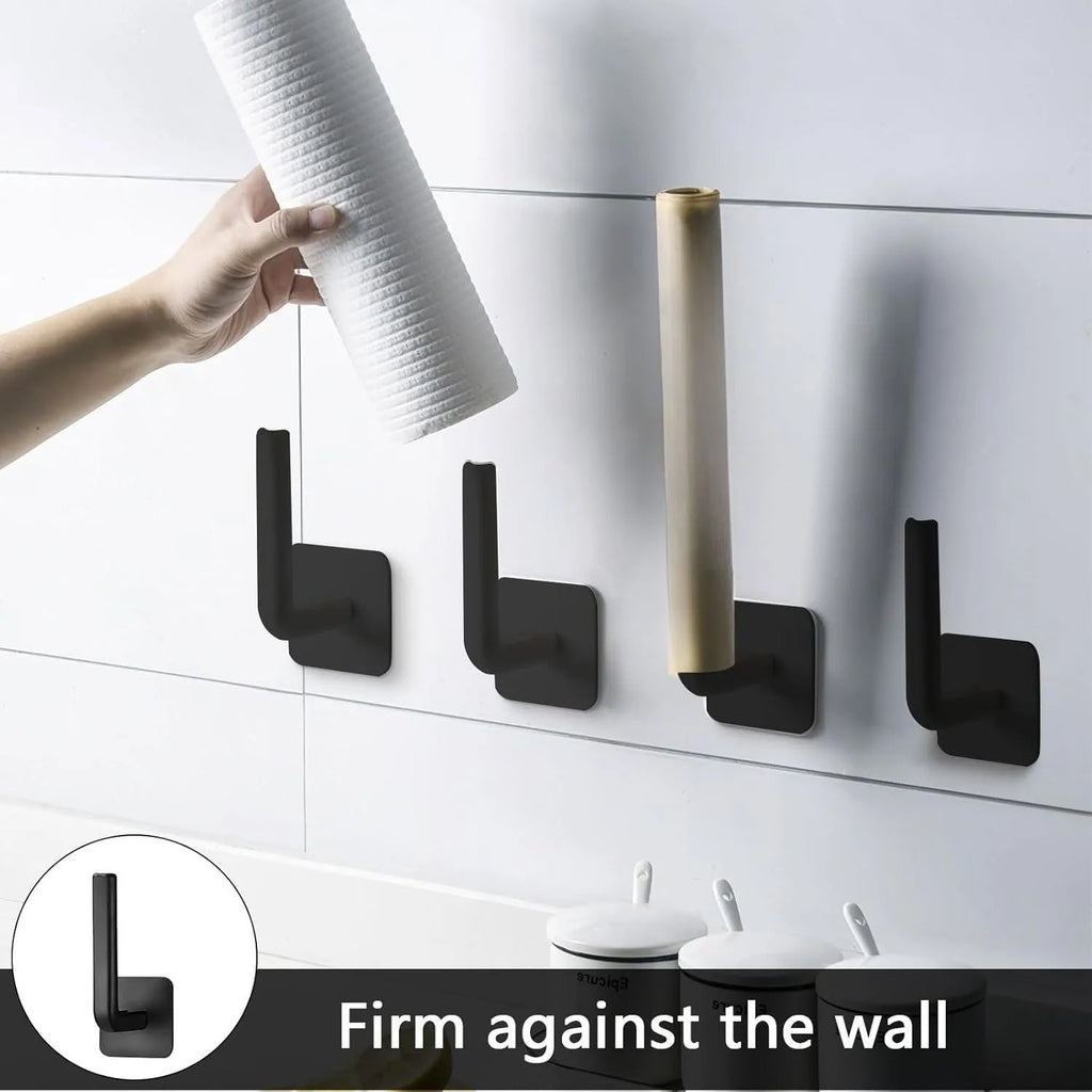 2 Pcs Black Adhesive Hooks
