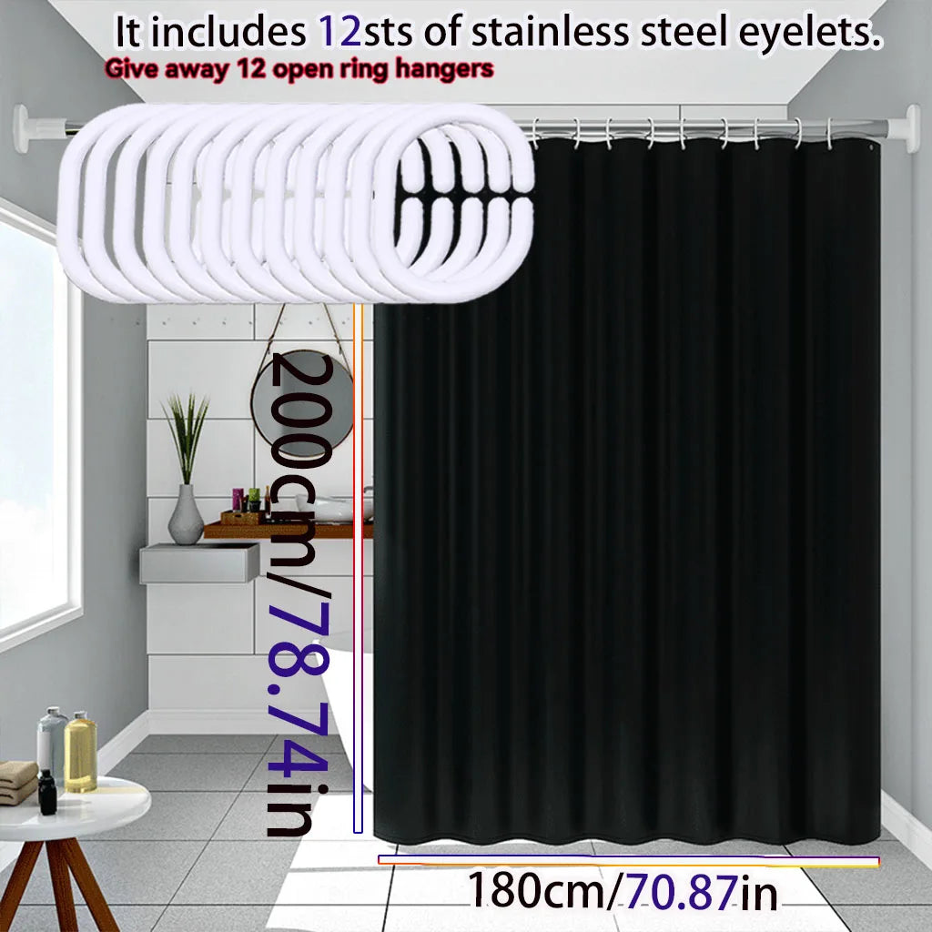 Black shower curtain
