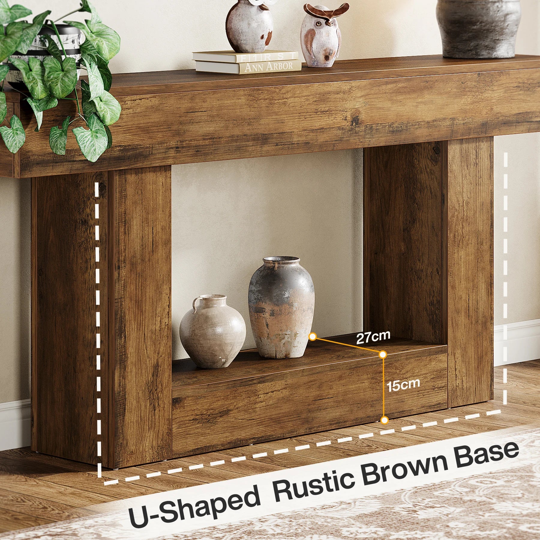 Console Table with U-Shaped Base,