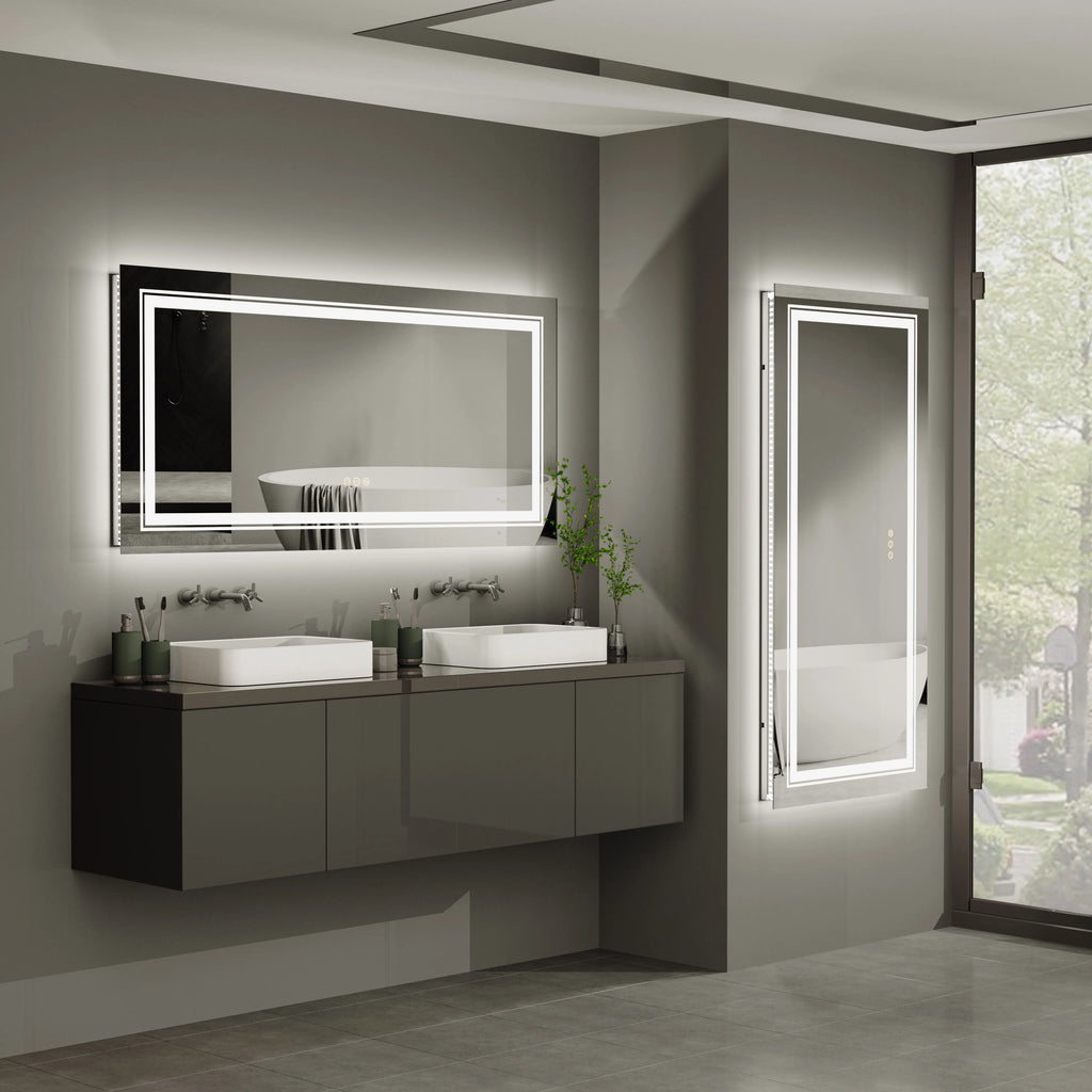 LED Bathroom Mirror with Lights, Anti-Fog,