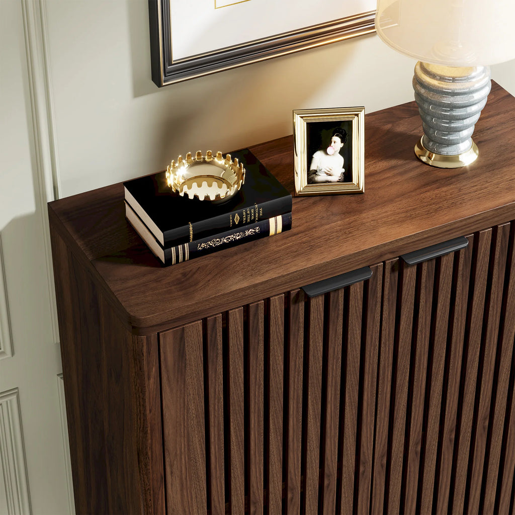 6-Tier Shoe Cabinet with Louvered Doors,