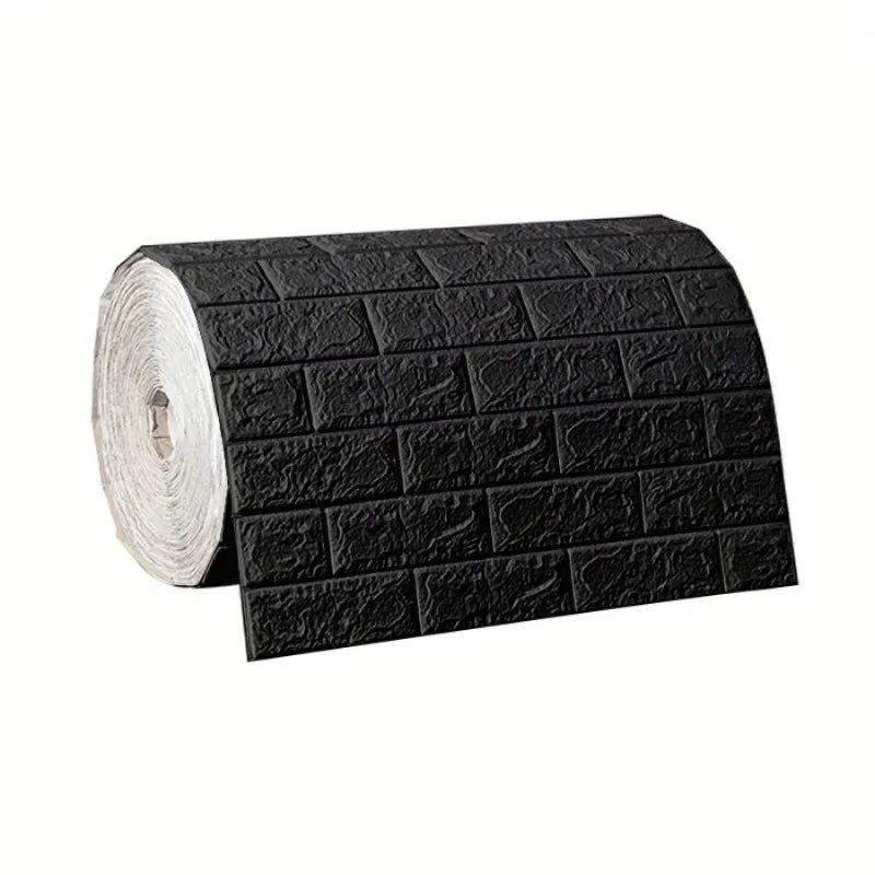 3D Brick Wall Stickers Black Wallpaper