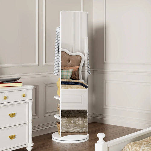 360° Rotating Full Length Mirror, With Storage