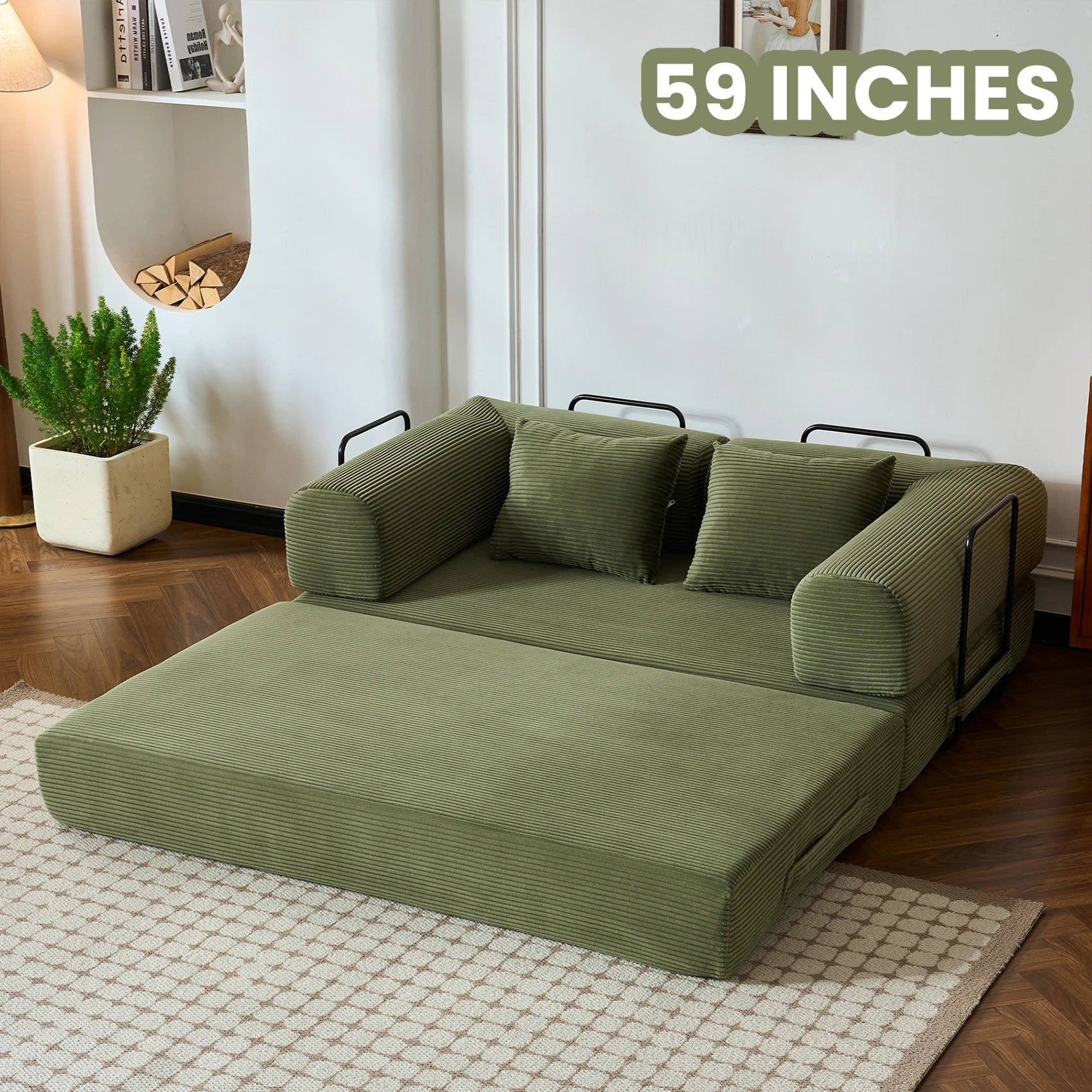 79''  Foldable Convertible Futon Sleeper Sofa Bed
