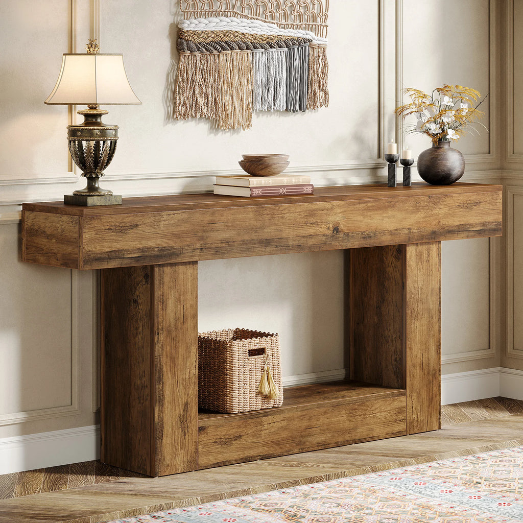 Console Table with U-Shaped Base,