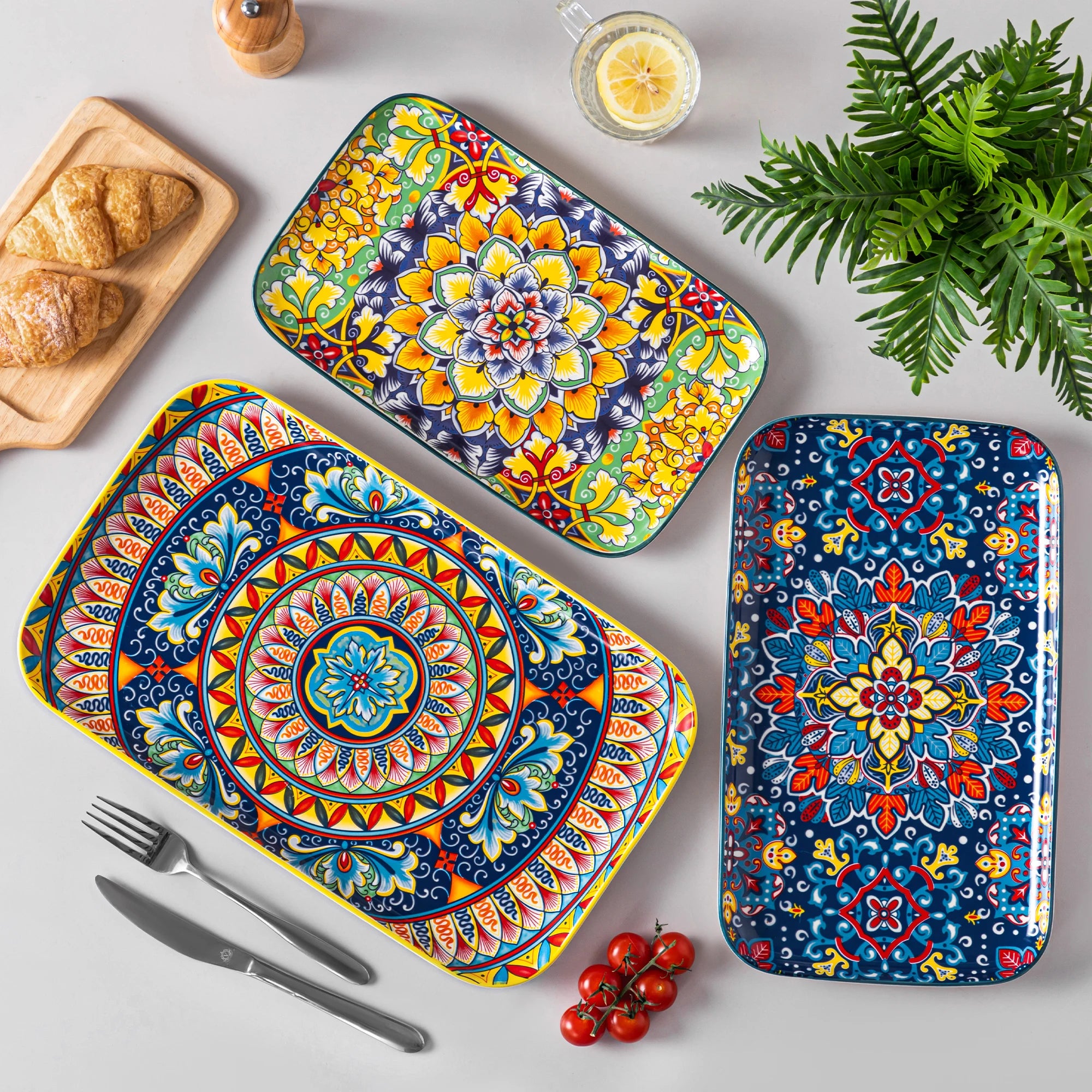 Rectangular Ceramic Salad Plates