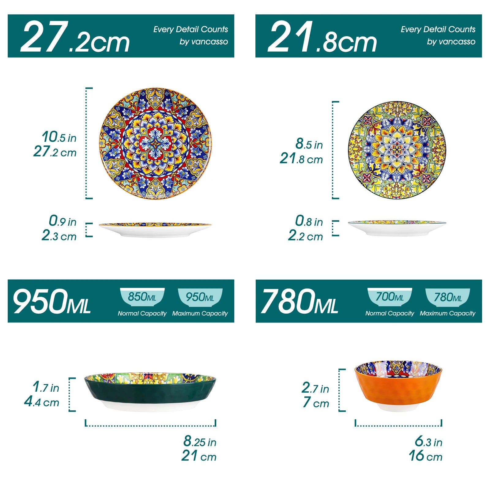 Bohemian Style Ceramic Stoneware Dinnerware Set