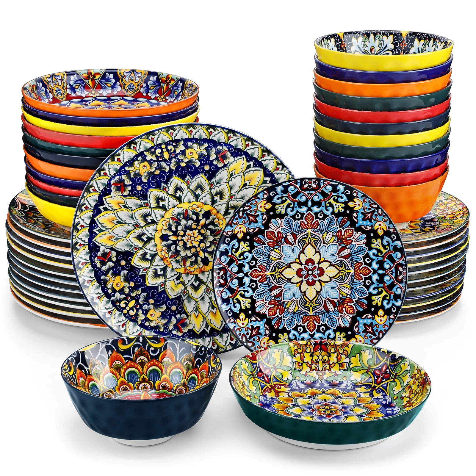 Bohemian Style Ceramic Stoneware Dinnerware Set