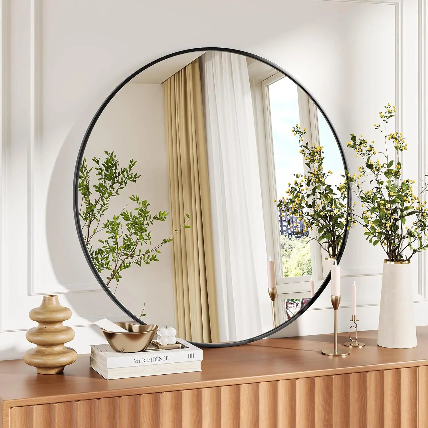 Round Metal Frame  Wall Mirror For Bathroom