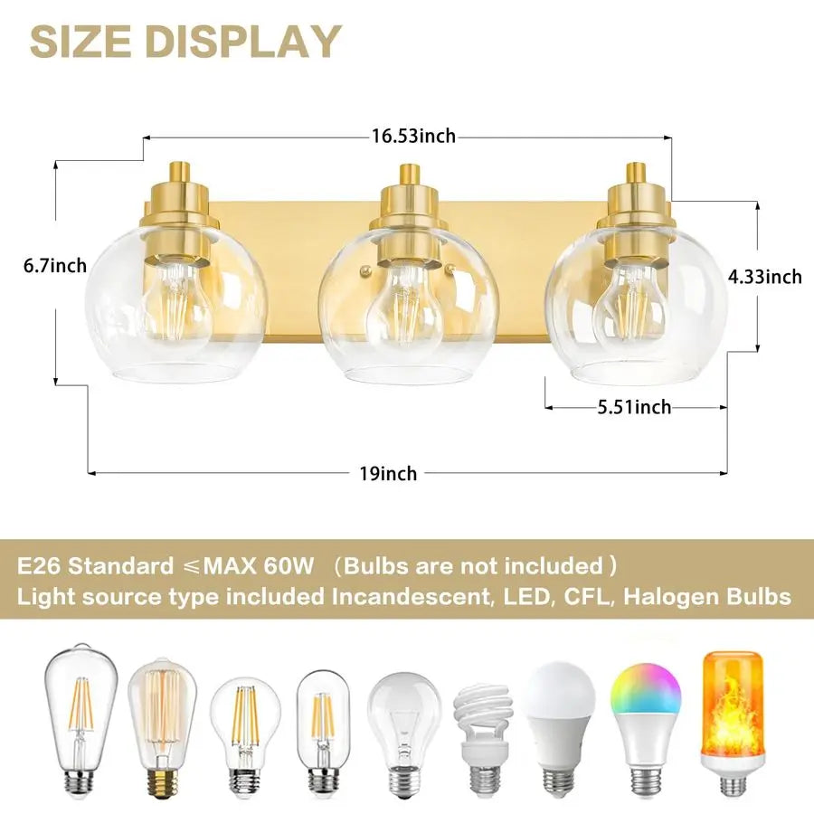 Gold Vanity Light Bathroom light Fixture