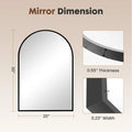 Arched Metal Framed Mirror for Wall