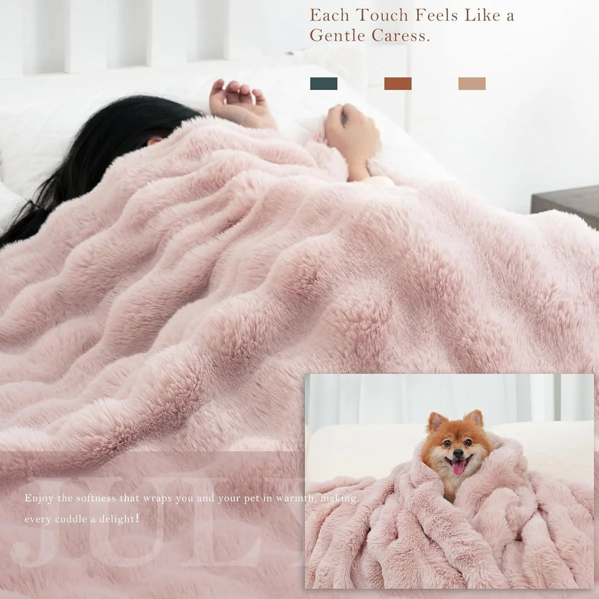 Faux fur Fleece Blanket - Weighted 6 lbs