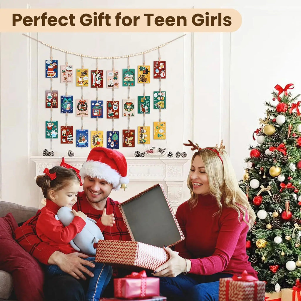 Hanging Photo Display Wooden Bead Garland