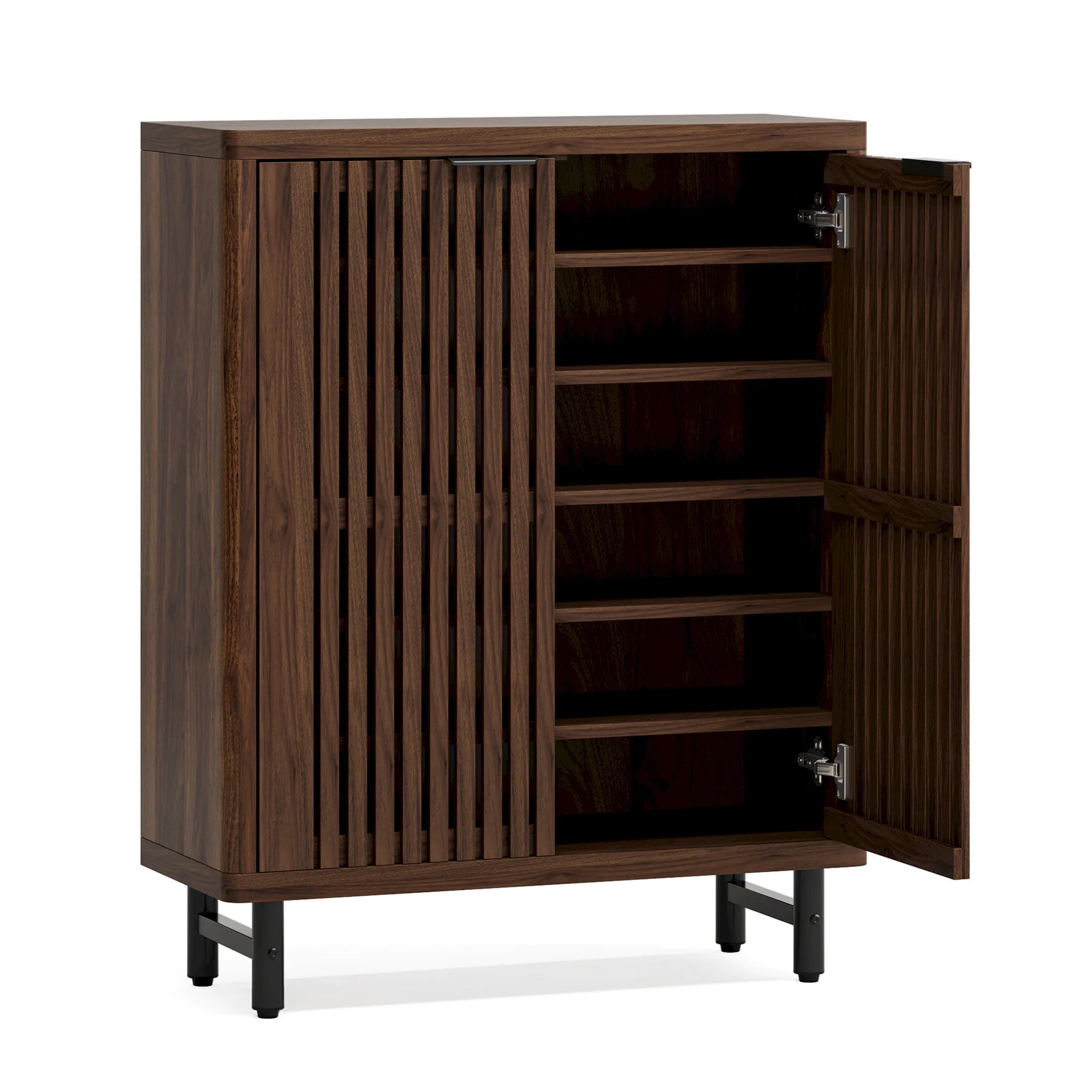 6-Tier Shoe Cabinet with Louvered Doors,