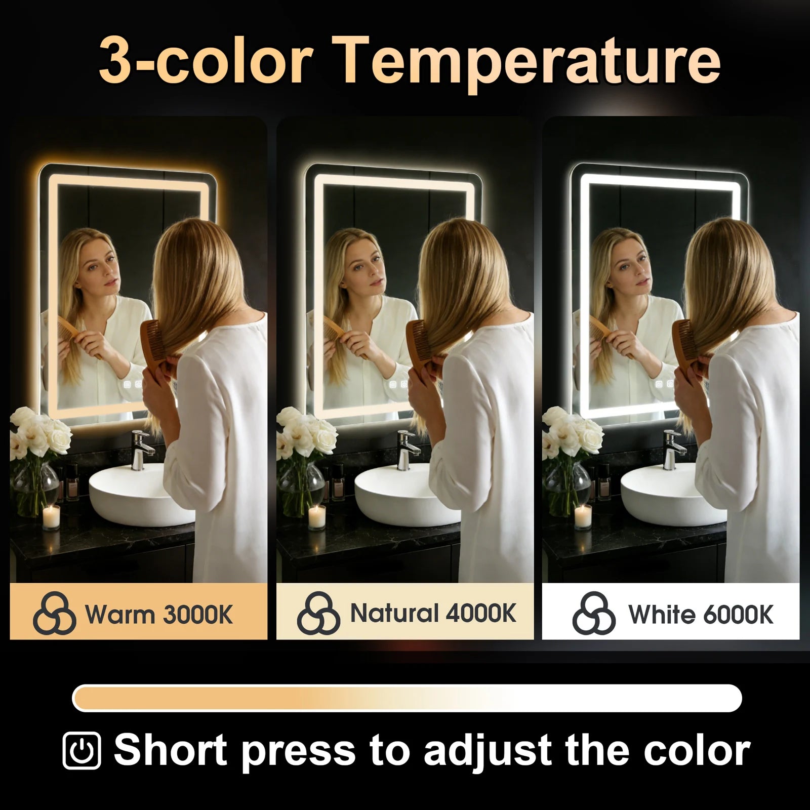 LED Bathroom Mirror Vanity Mirrors with Back lit Lights