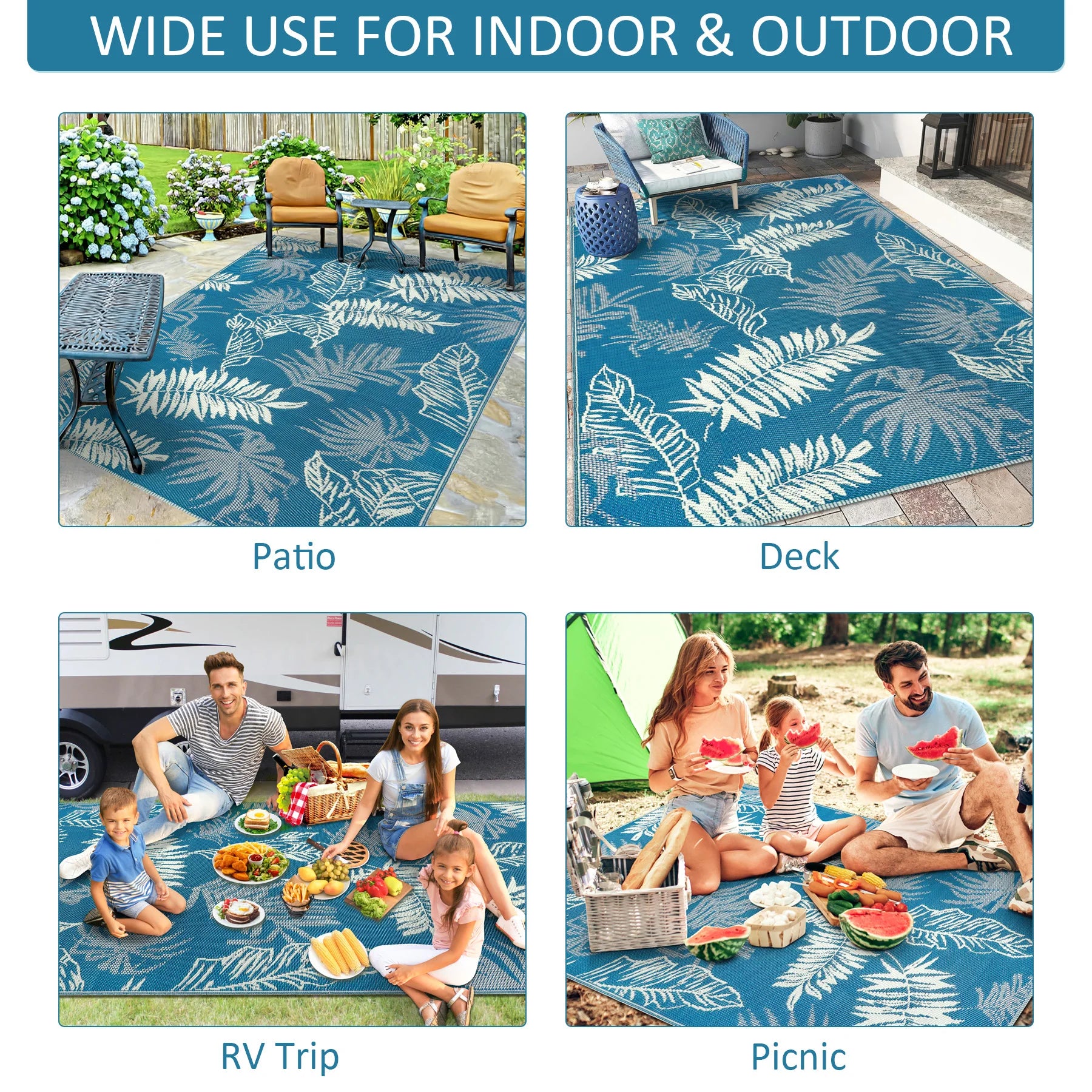 9‘x12' Outdoor Rug Waterproof  Rug Patio Rug Indoor Outdoor