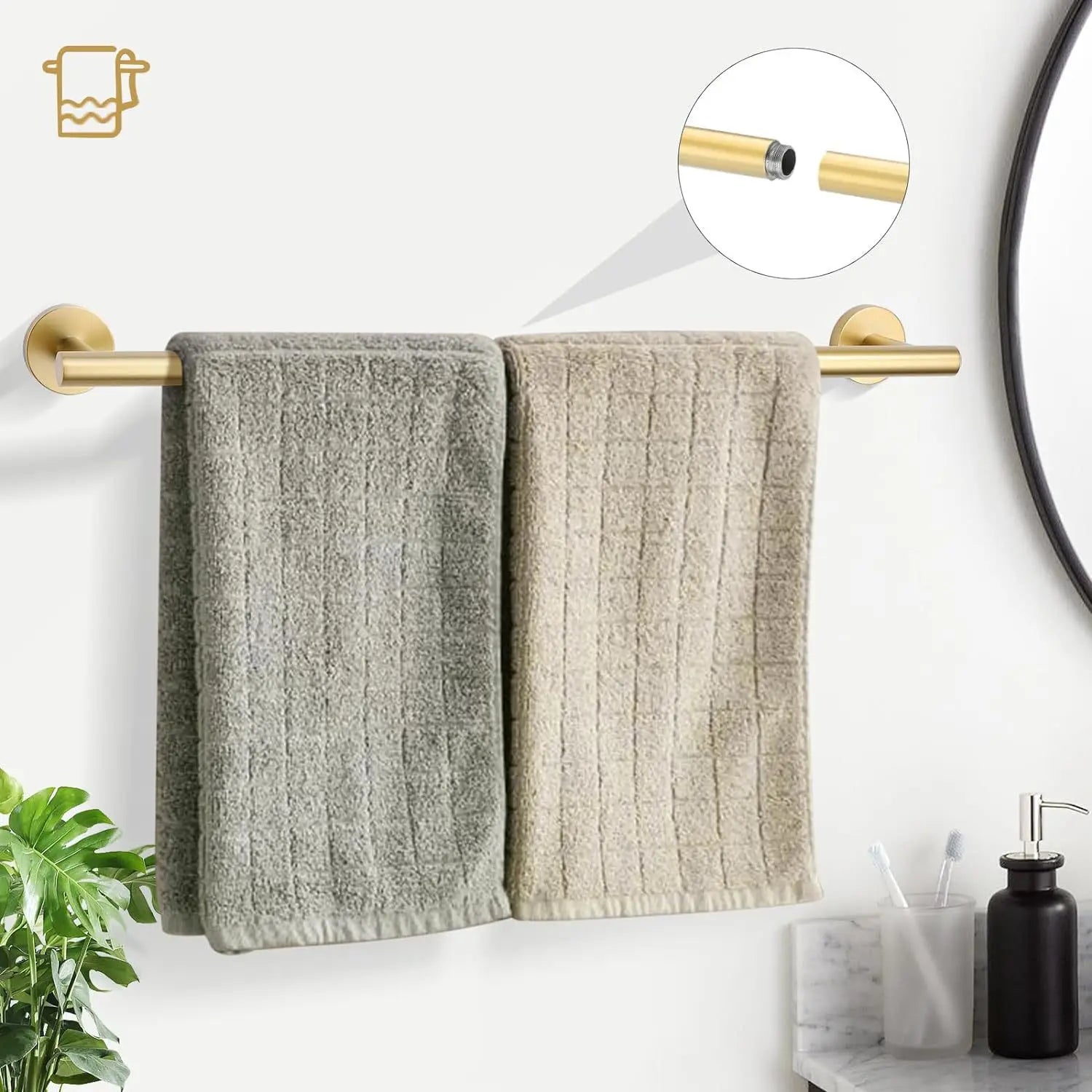 5 Piece Bathroom Gold Bathroom Hardware Set