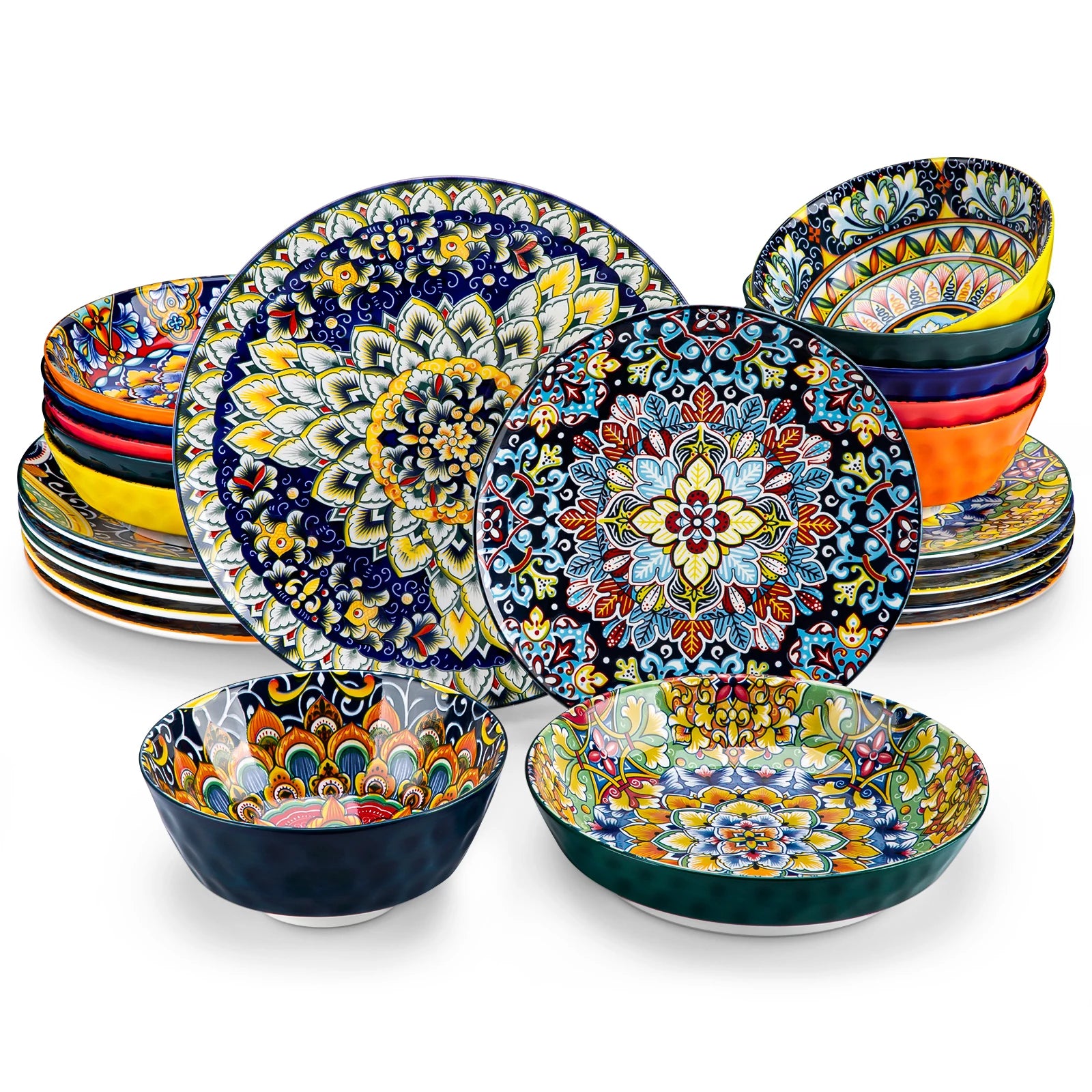 Bohemian Style Ceramic Stoneware Dinnerware Set