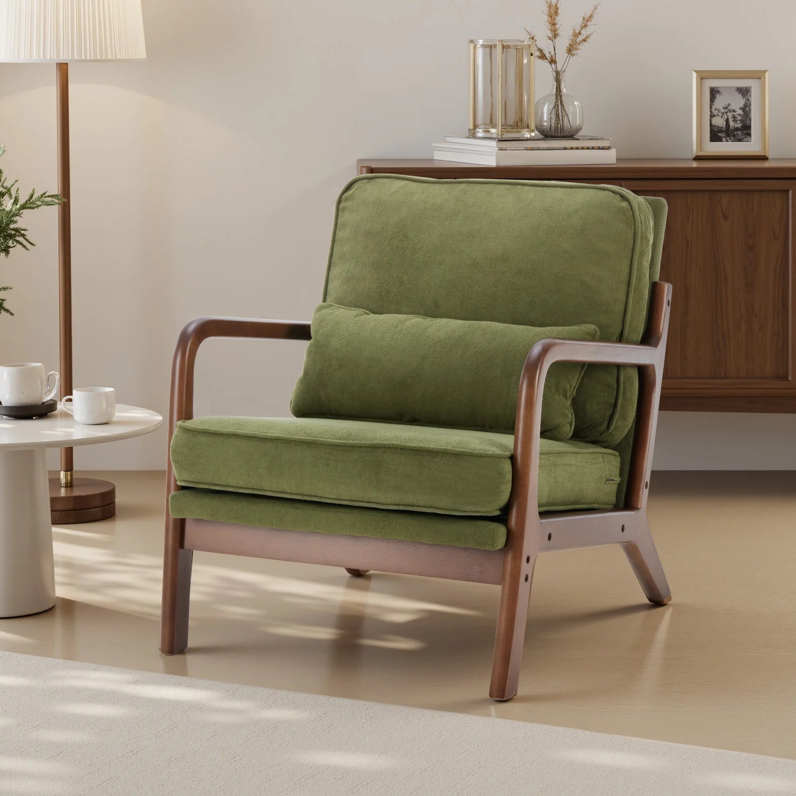 Mid Century Modern Chair Solid Wooden Frame