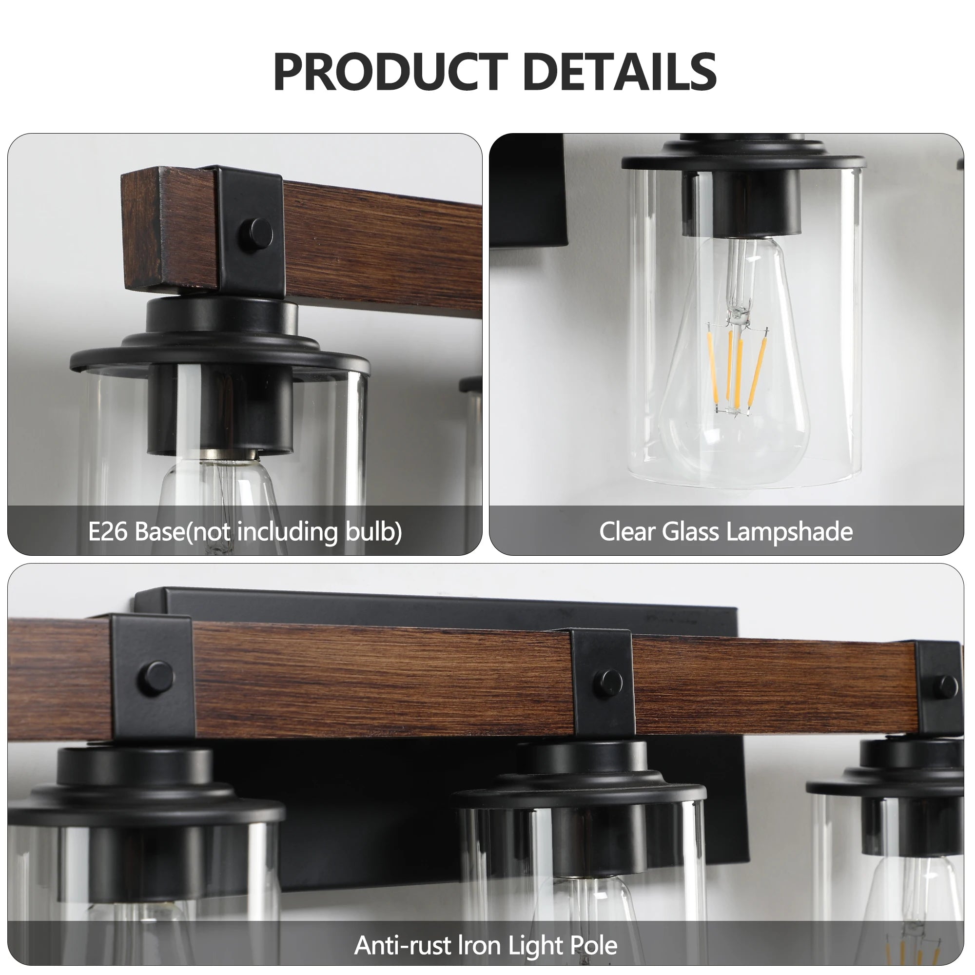 6-Lights Farmhouse Vanity Light Fixture