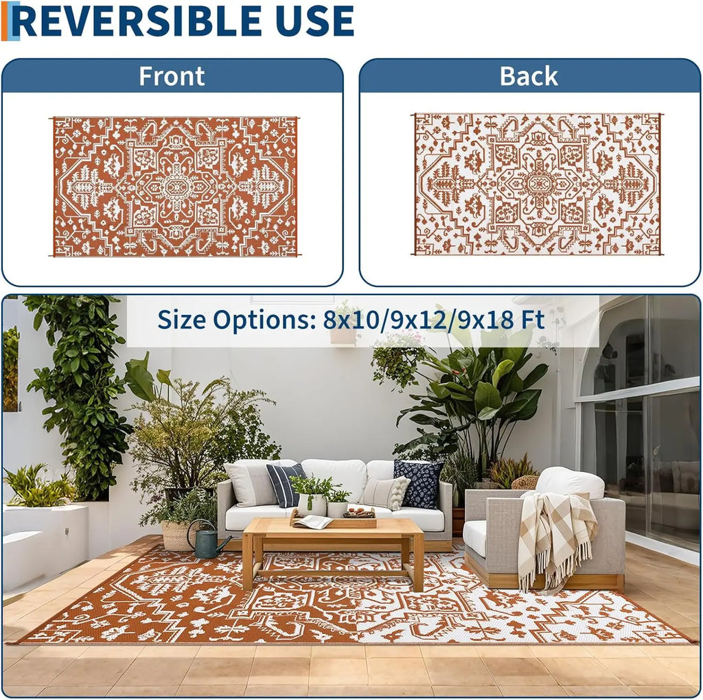 Waterproof Outdoor Area Rug Stain-Resistant