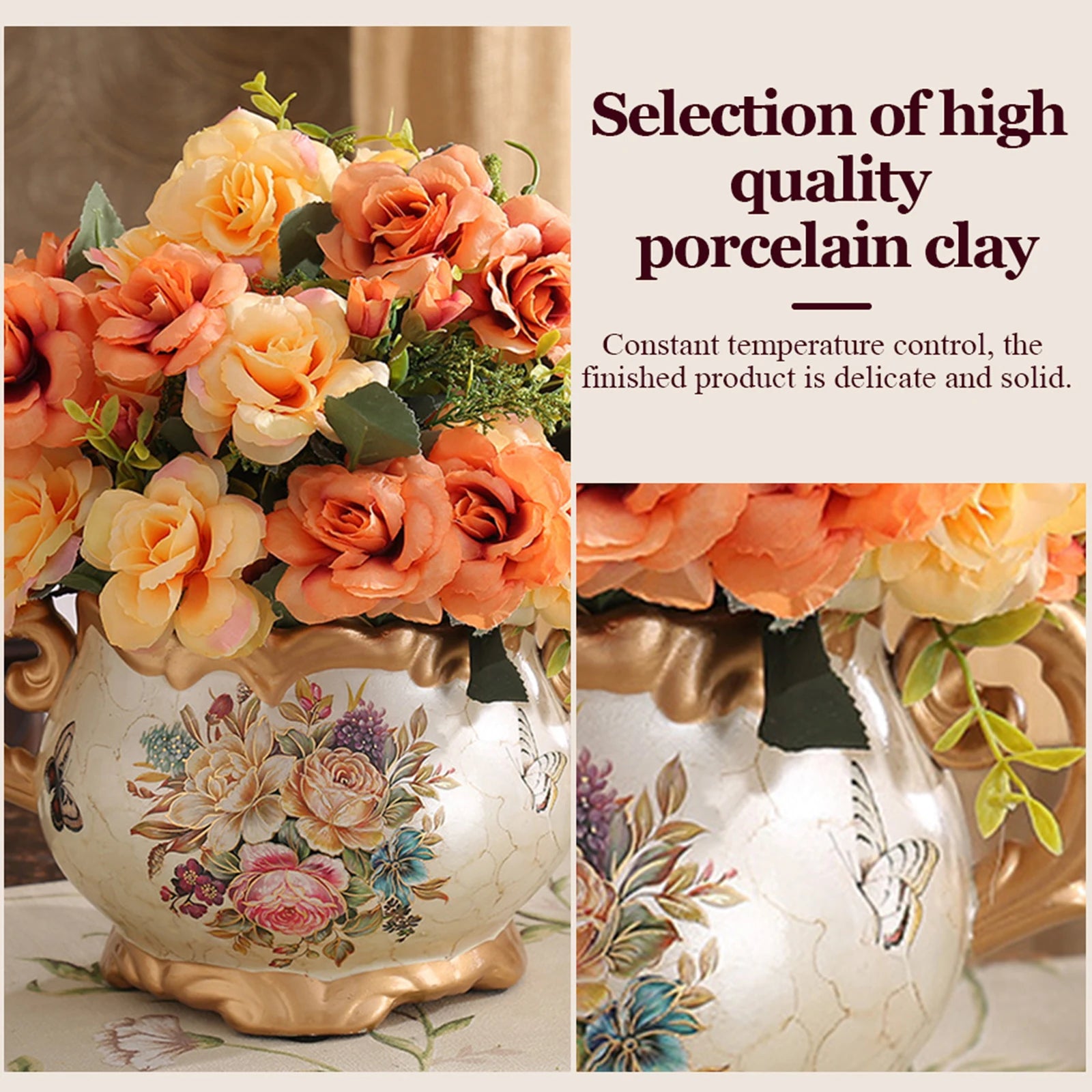 Desktop Flower Arrangement Vase with Handle