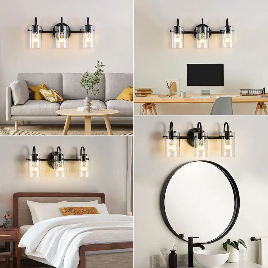 Matte Black Bathroom Wall Light Fixture