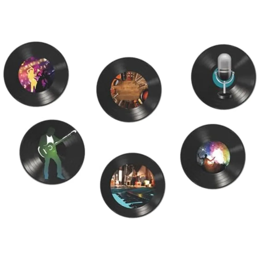 8 Pack Blank Vinyl Records Decor Wall Stickers 9 inch