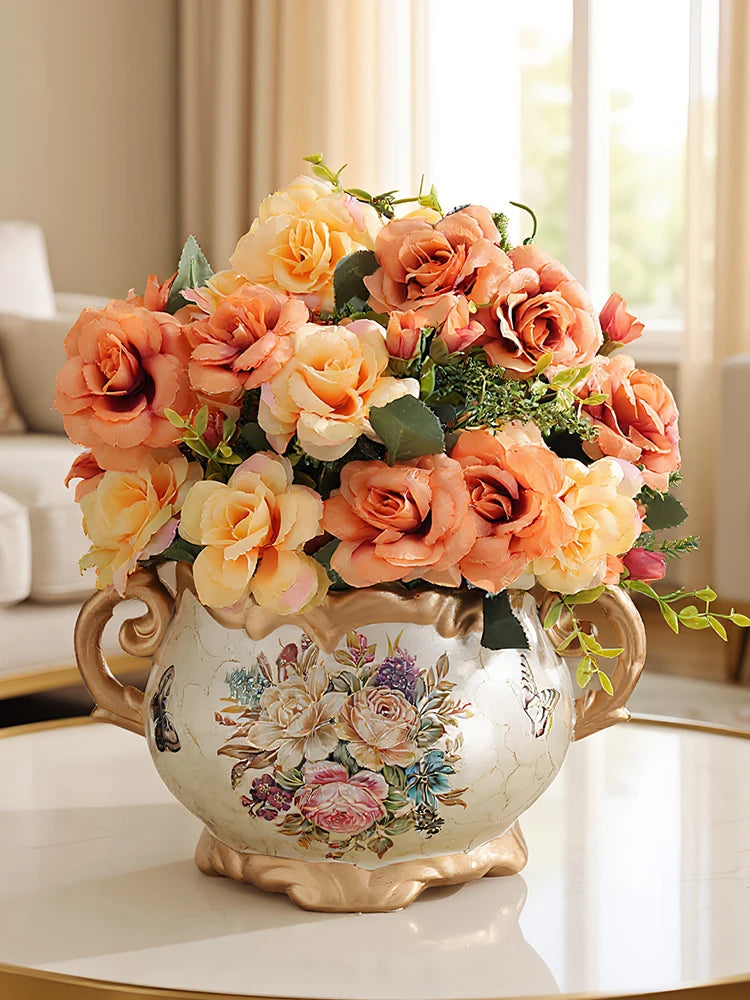 Desktop Flower Arrangement Vase with Handle