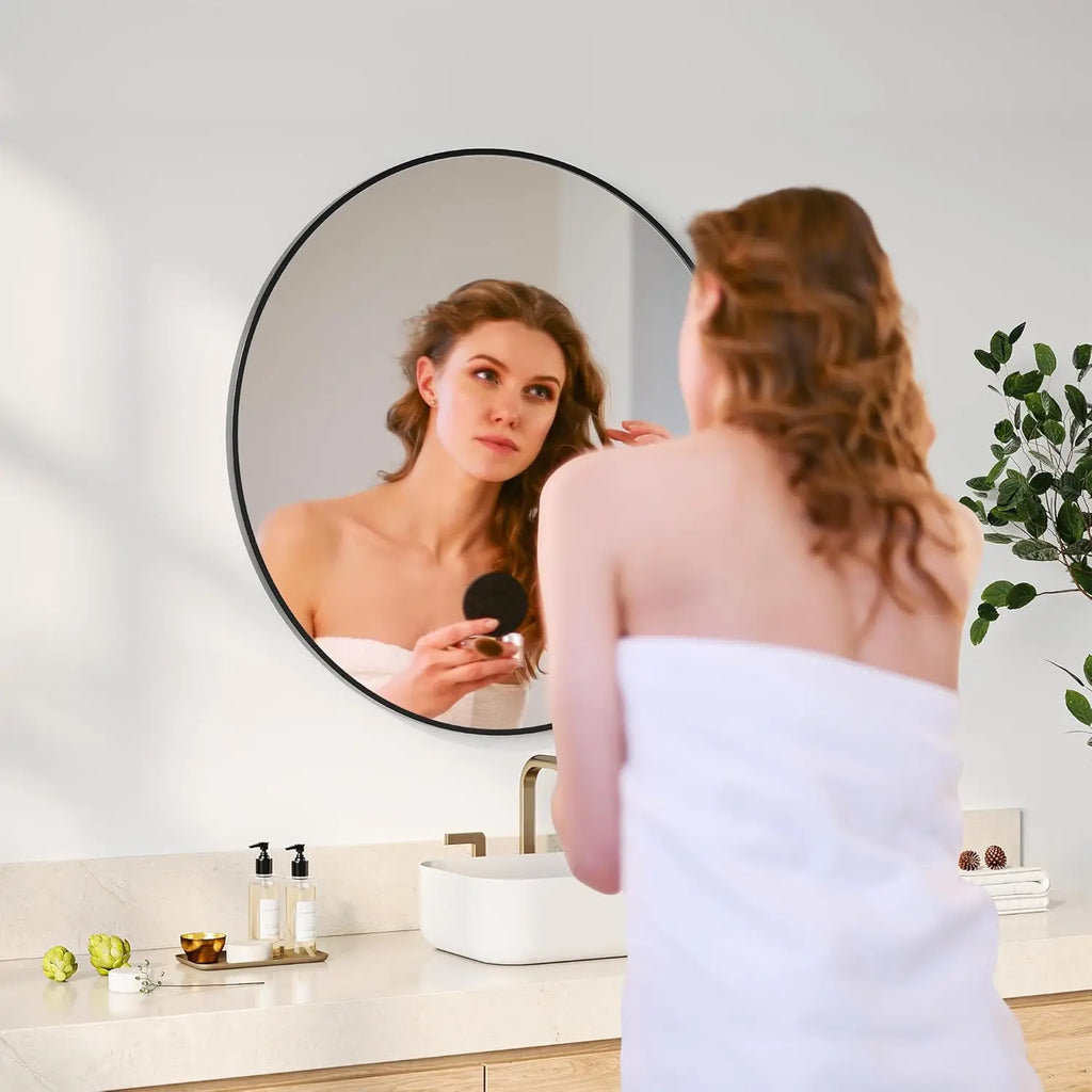 Round Metal Frame  Wall Mirror For Bathroom