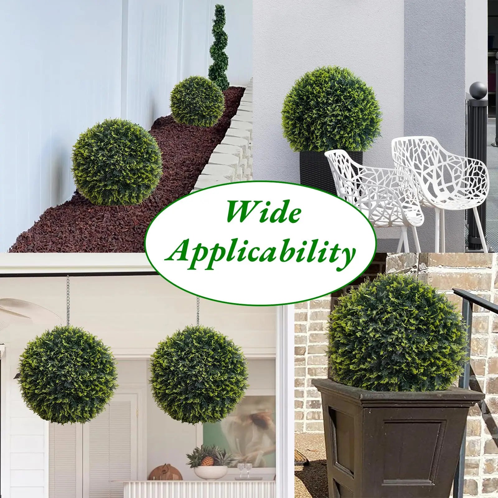 New Topiary Balls Artificial Outdoor Set of 2,