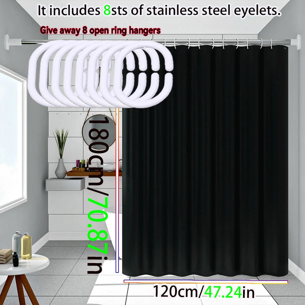 Black shower curtain