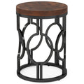 Industrial  Round Side Table with Metal Hollow Frame