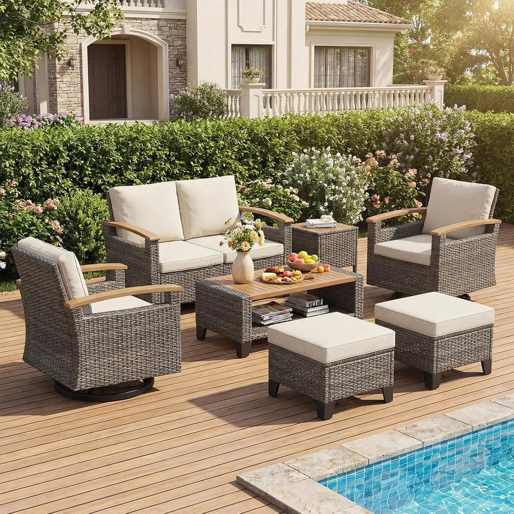 7 Piece Wicker Patio  Set