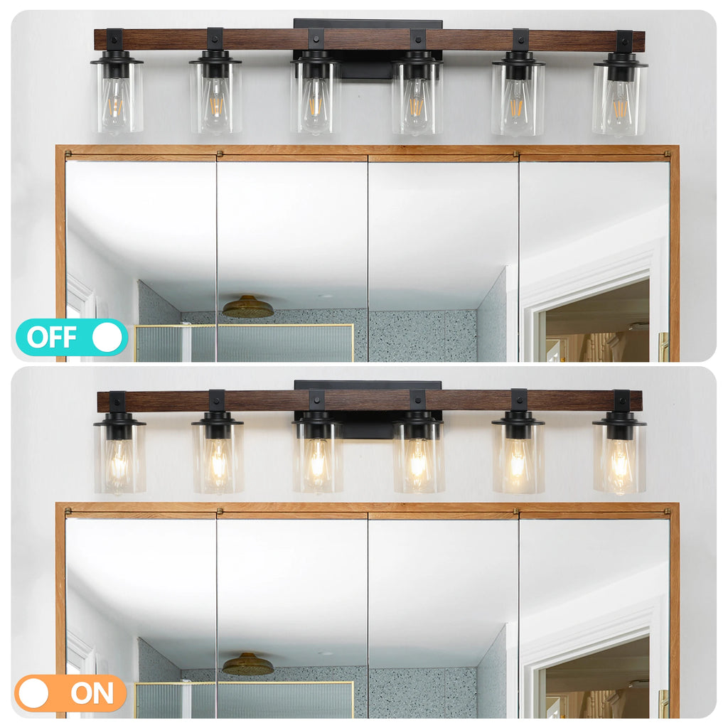 6-Lights Farmhouse Vanity Light Fixture