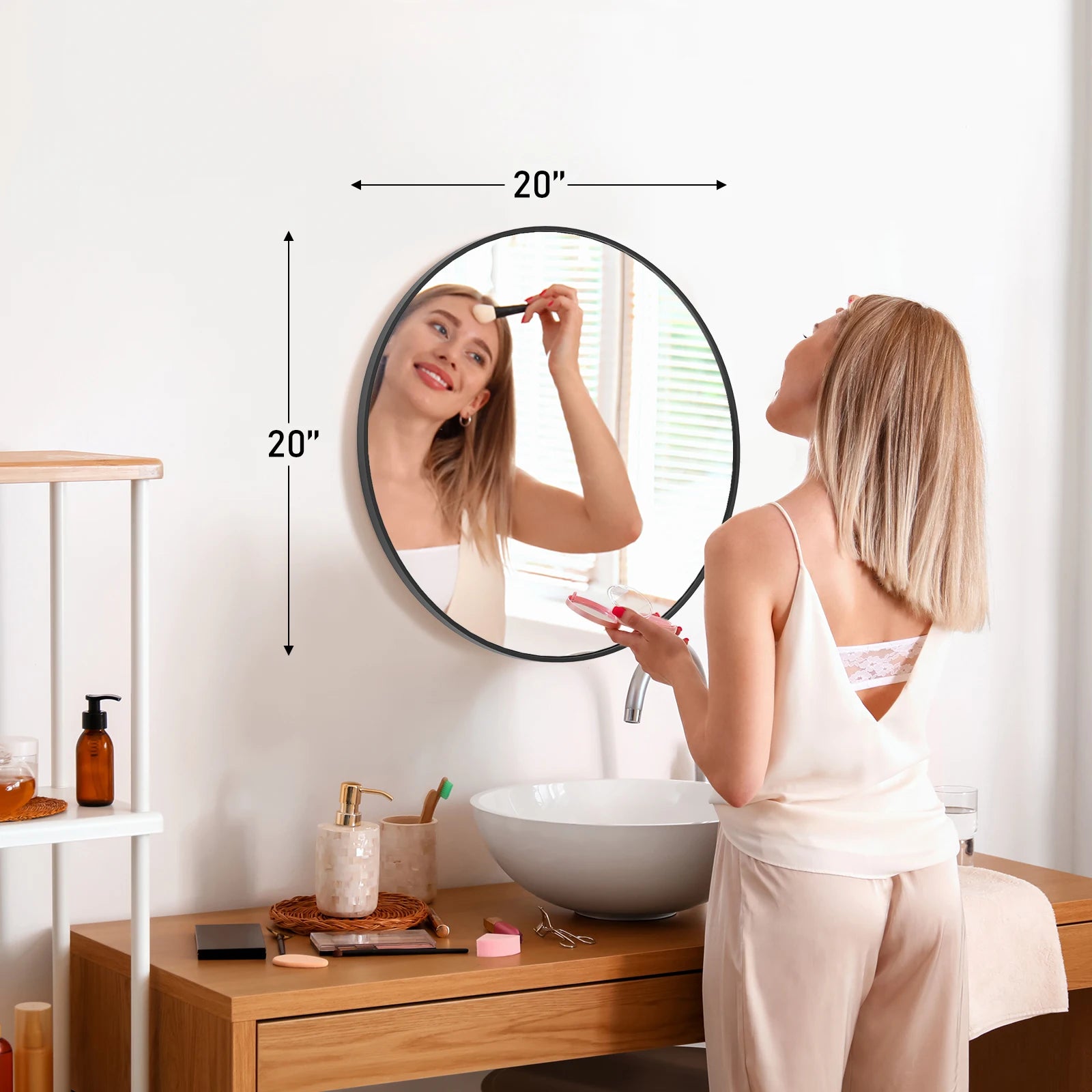 Large Round Vanity  Mirror