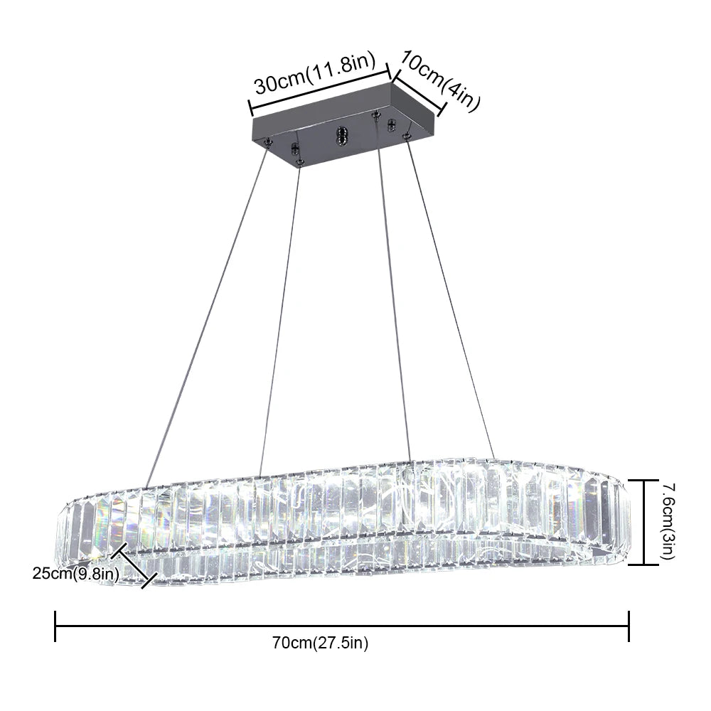 Modern Luxury Crystal Oval Design Led Chandelier