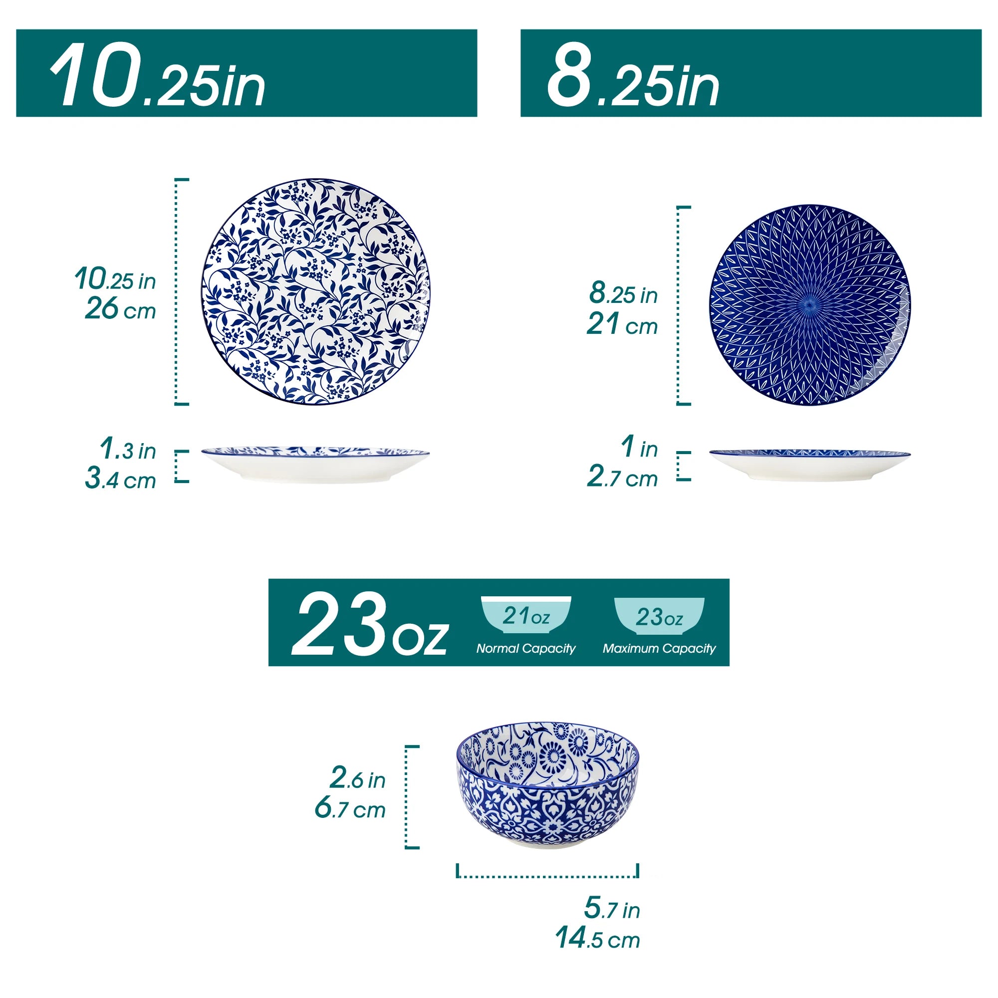 Blue and White Porcelain Tableware Set