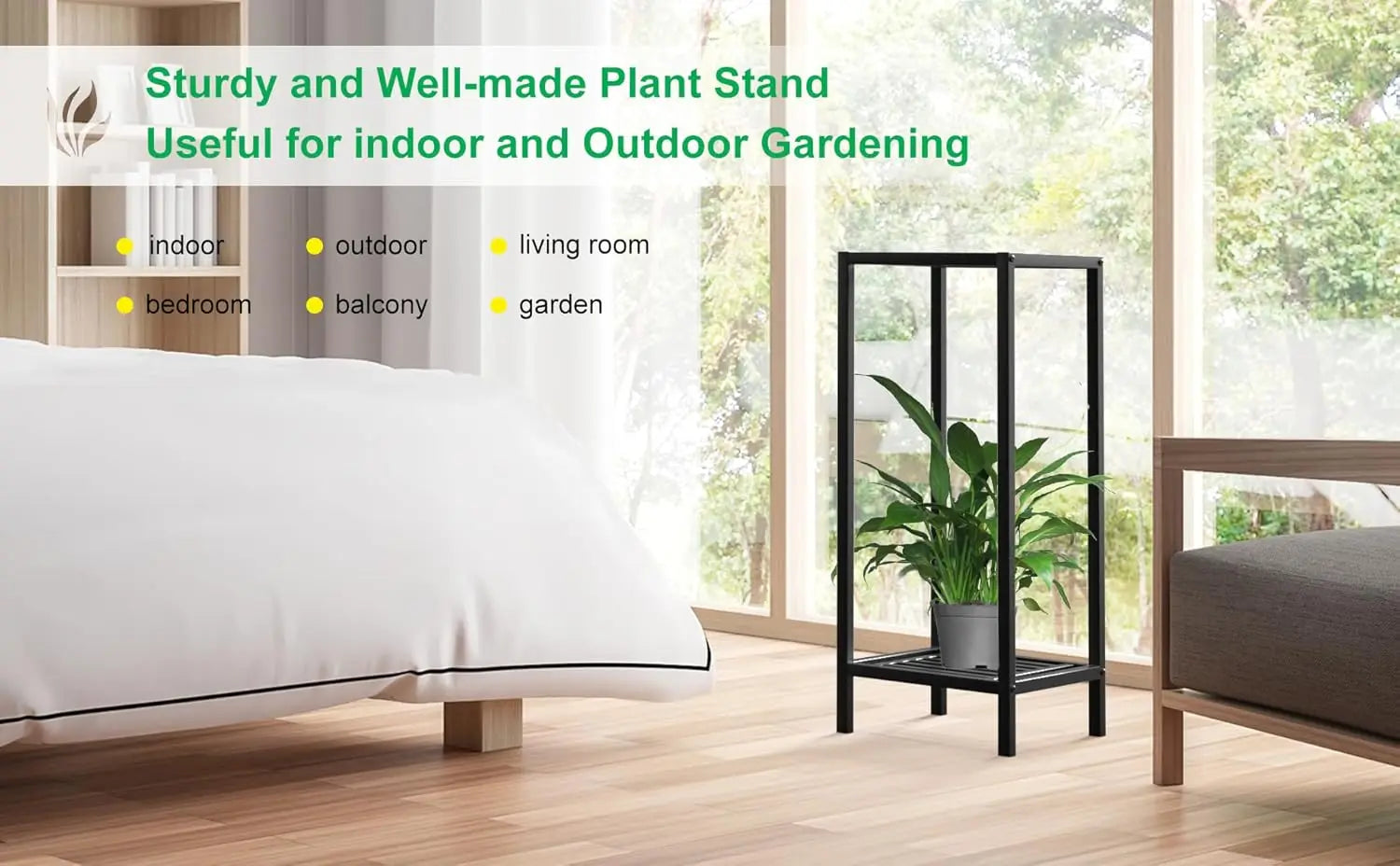 2-Tier 30" Tall Indoor Outdoor Plant Stand,