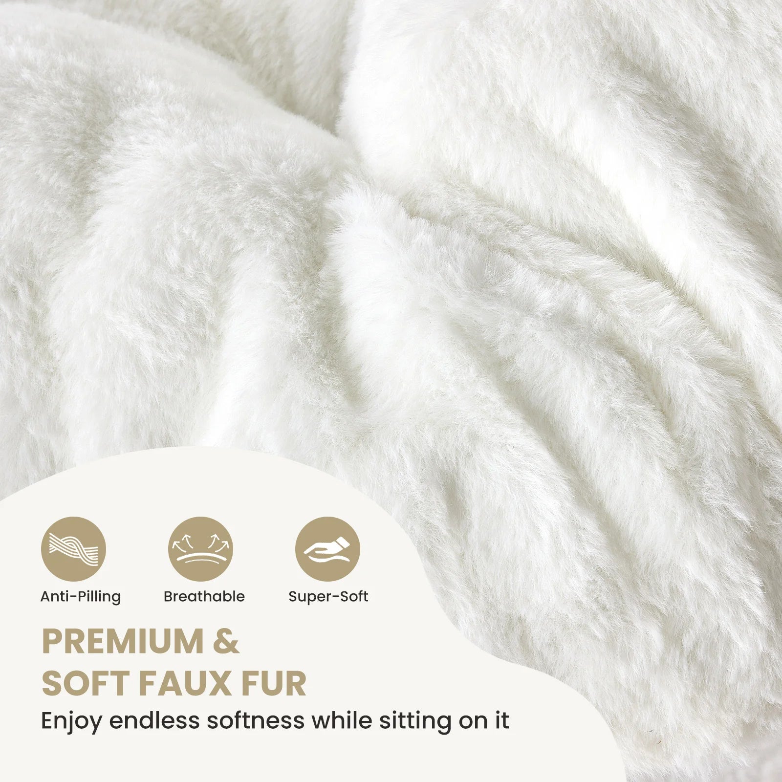 Soft Faux Fur Large Size Folding Lounge Chair