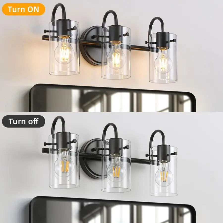 Matte Black Bathroom Wall Light Fixture