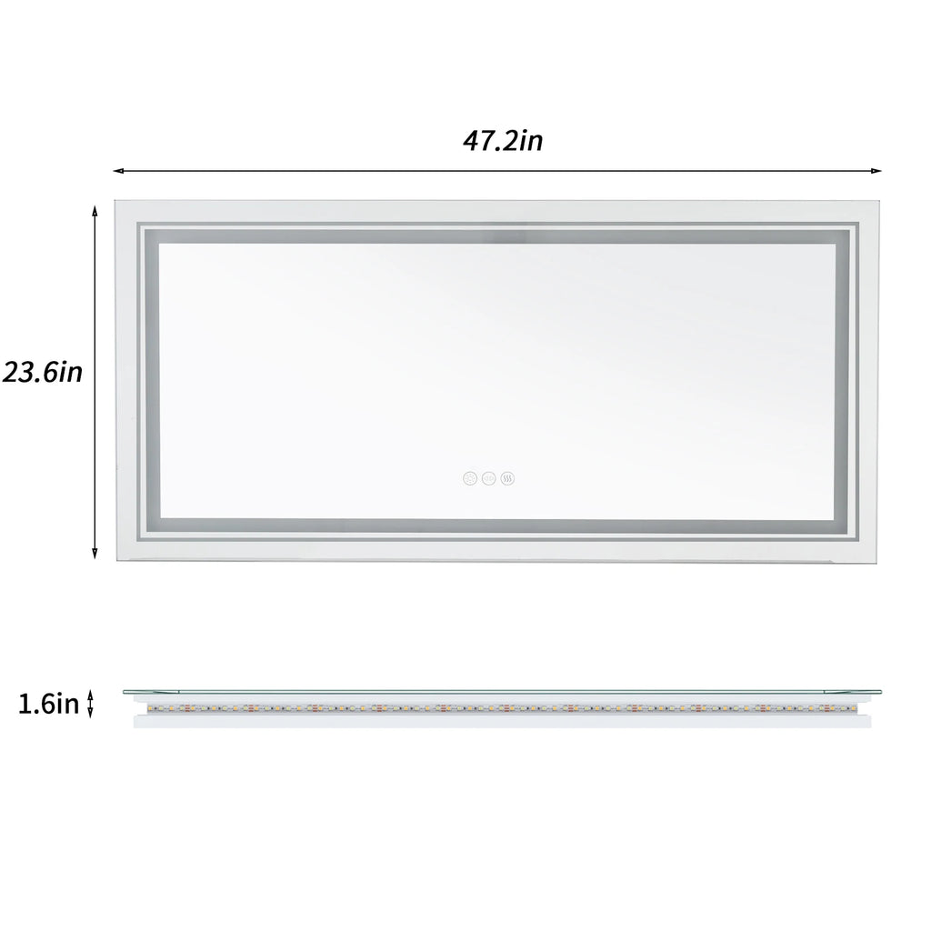 LED Bathroom Mirror with Lights, Anti-Fog,