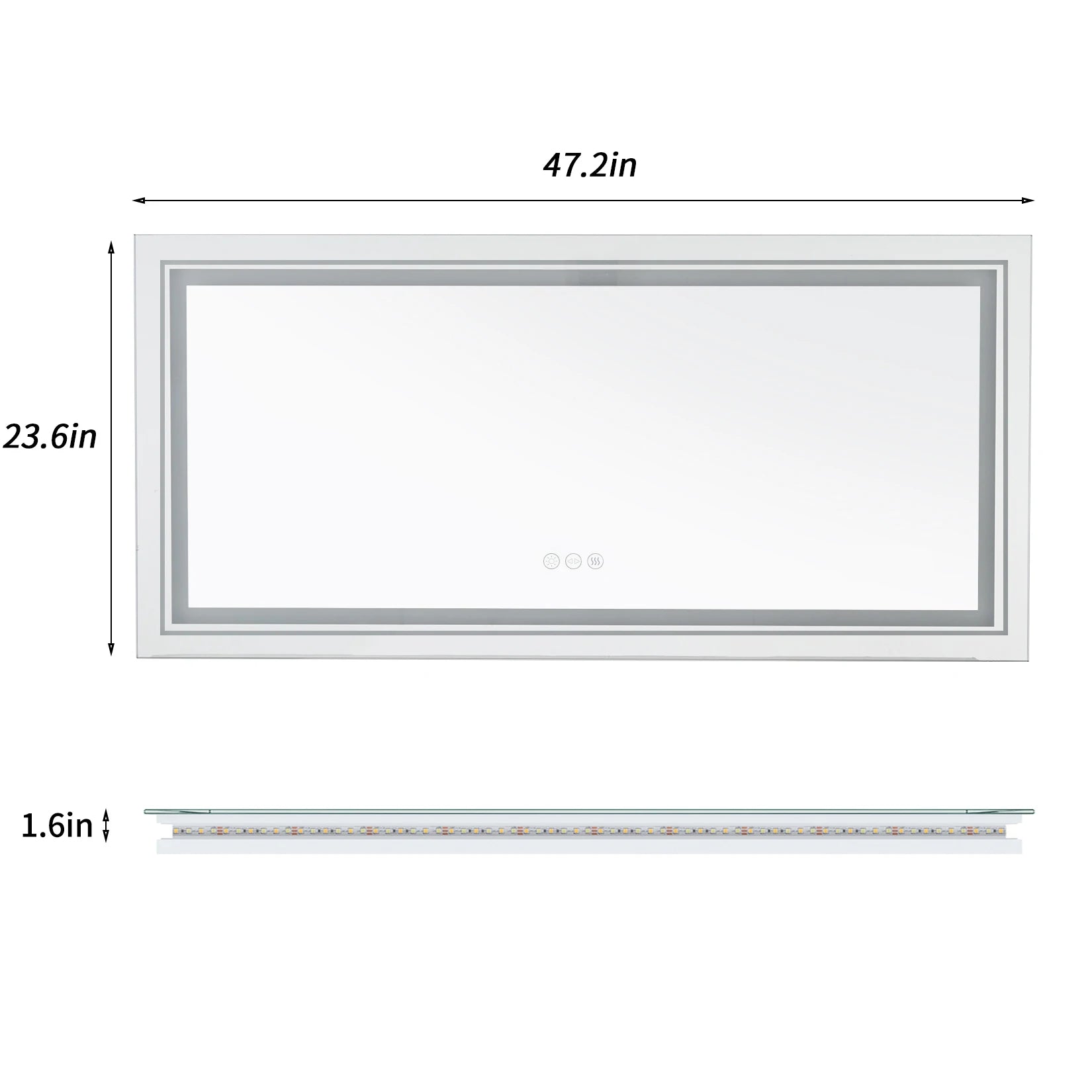 LED Bathroom Mirror with Lights, Anti-Fog,
