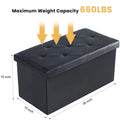 43 Inches Faux Leather Folding Ottoman Storage Footstool