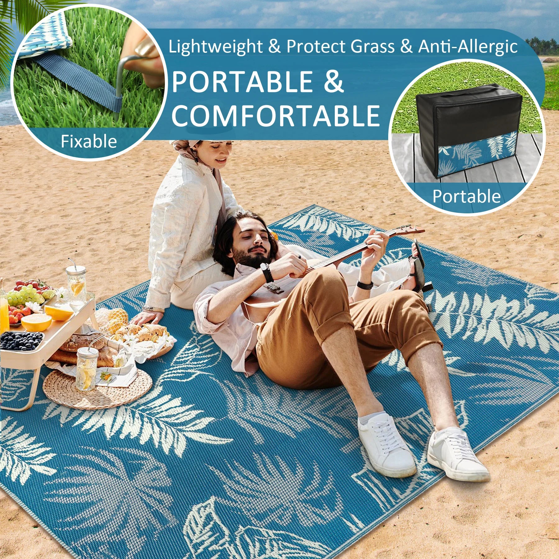 9‘x12' Outdoor Rug Waterproof  Rug Patio Rug Indoor Outdoor