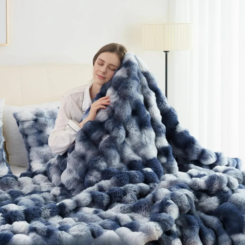 Faux fur Fleece Blanket - Weighted 6 lbs